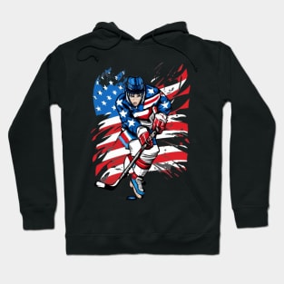 Hockey American Flag  design Hockey Hoodie